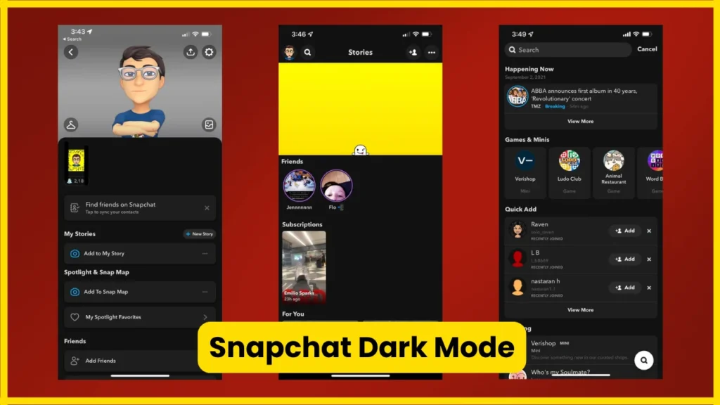 Snapchat Dark Mode